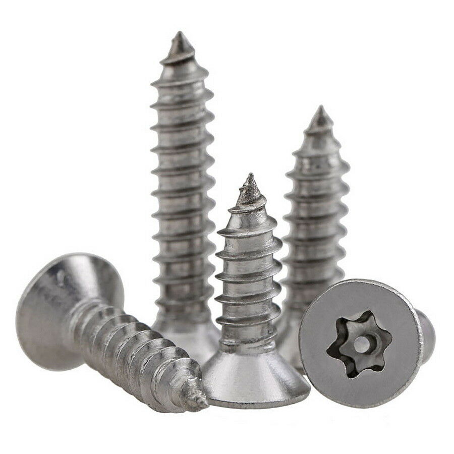 60Pcs M2.9*6.5-25mm Torx Flat Head Self Tapping Security Screws A2 Stainless Kit