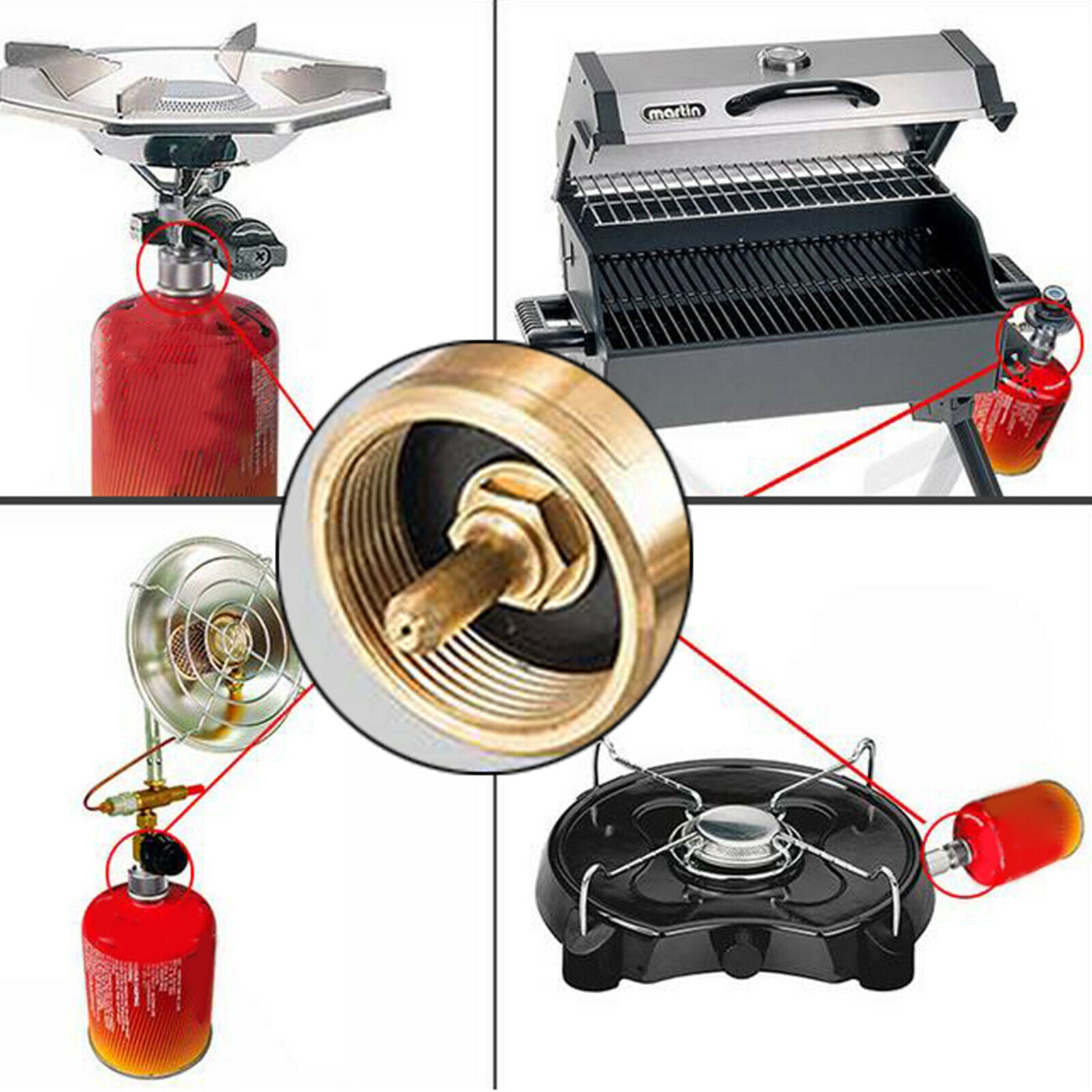 Outdoor Stove Adapter Aluminum Alloy Propane Tank Convert Canister Connector