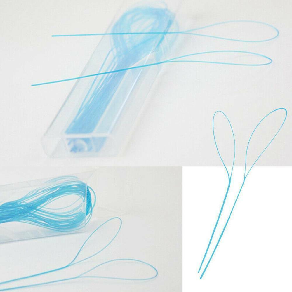 105x Nylon Dental Floss Threaders Simple Loop + Case For Braces Bridges Implants