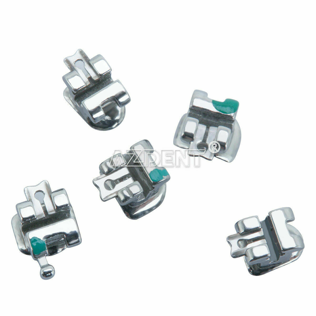 5 Kits Dental Orthodontic Self-Ligating Brackets Braces 0.022 MBT 3 hooks Metal