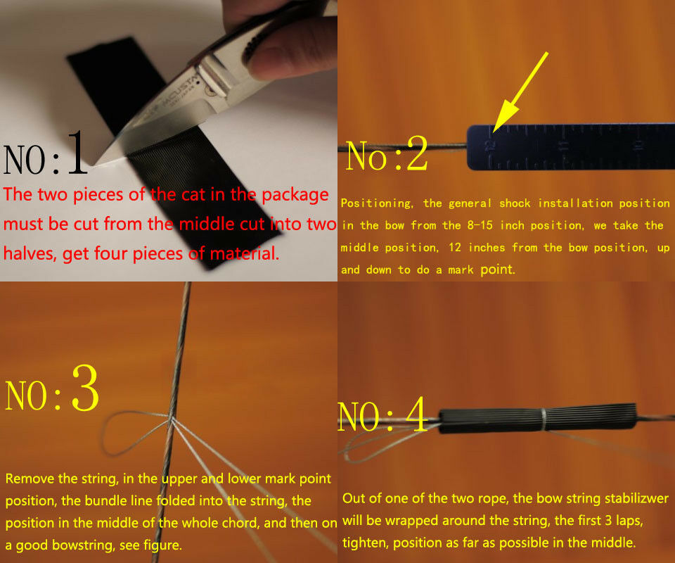 2pcs Archery Bow String Stabilizer Silencer Cat Whiskers Bowstring Hunting Shoot
