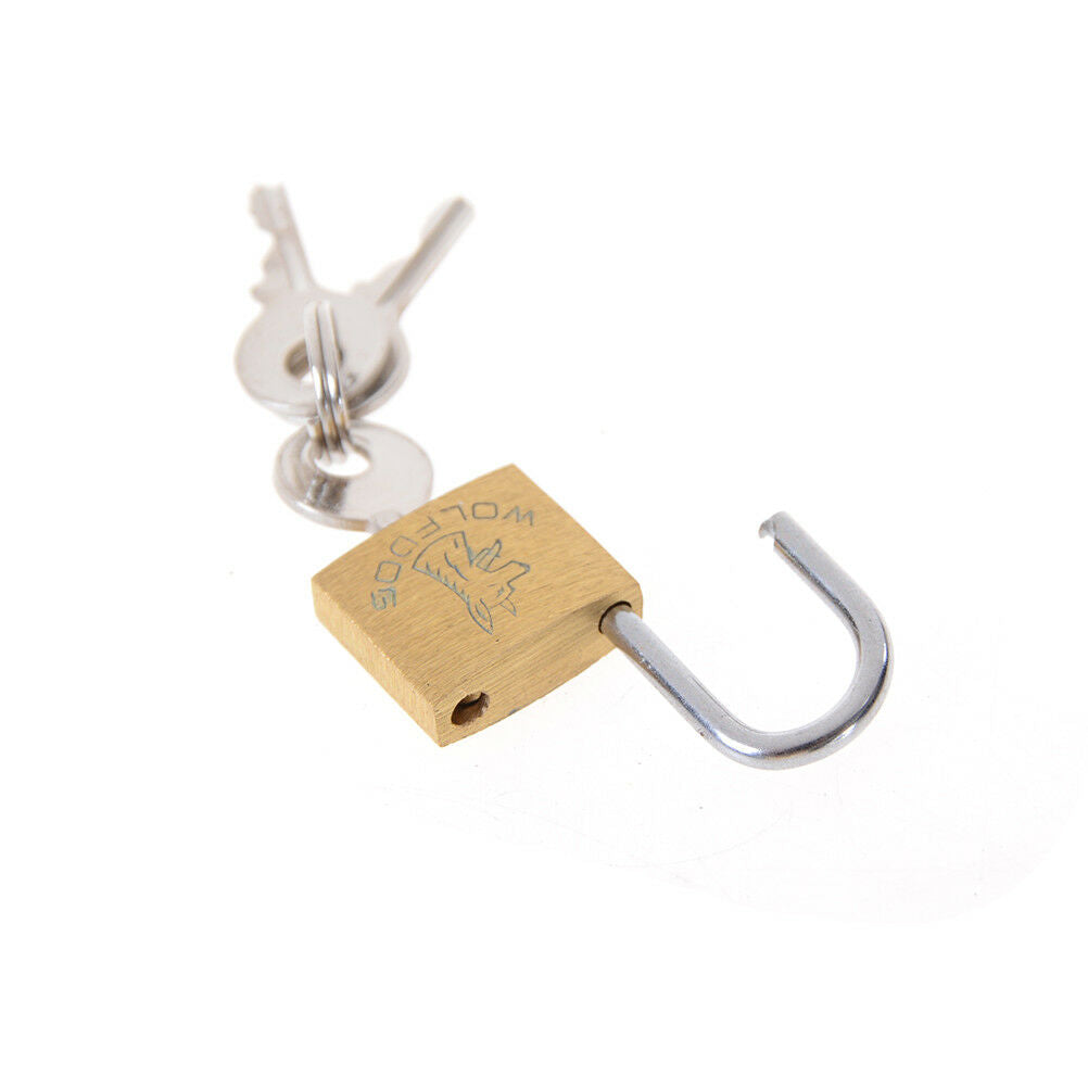 Brass Padlock Long Shackle Travel Luggage/Suitcase/Gate Lock Security 3 K_gu Pb