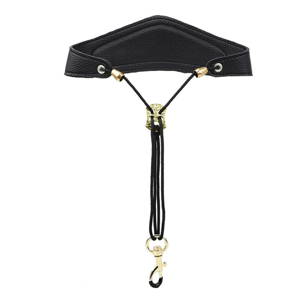 Saxophone Neck Strap Adjustable Leather Shoulder Belt with Metal Buckle  @