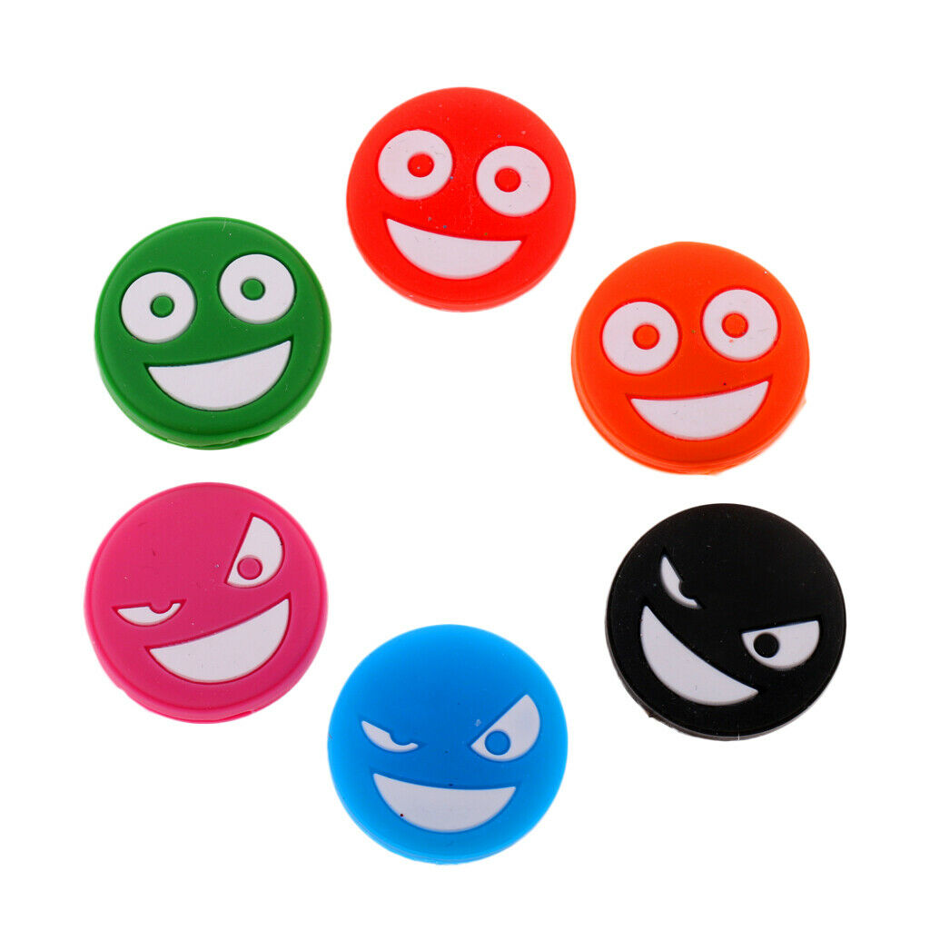 6pcs tennis racket vibration damper shock absorber, funny face