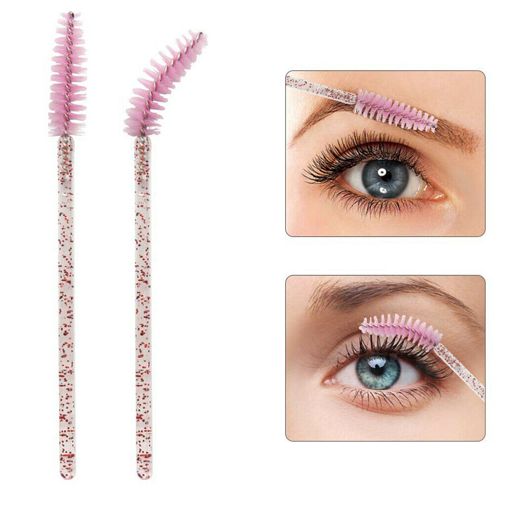 Lot 100 Eyelash Brushes Crystal Rod Eye Lash Extension Applicator Grafting Tool