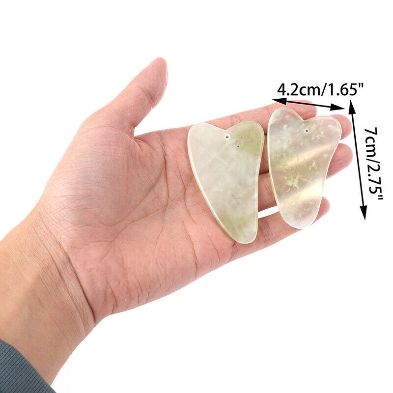 1 Pcs Gua Sha Natural Jade Stone Crystal Bodys Massager Board Scraper Pla.l8