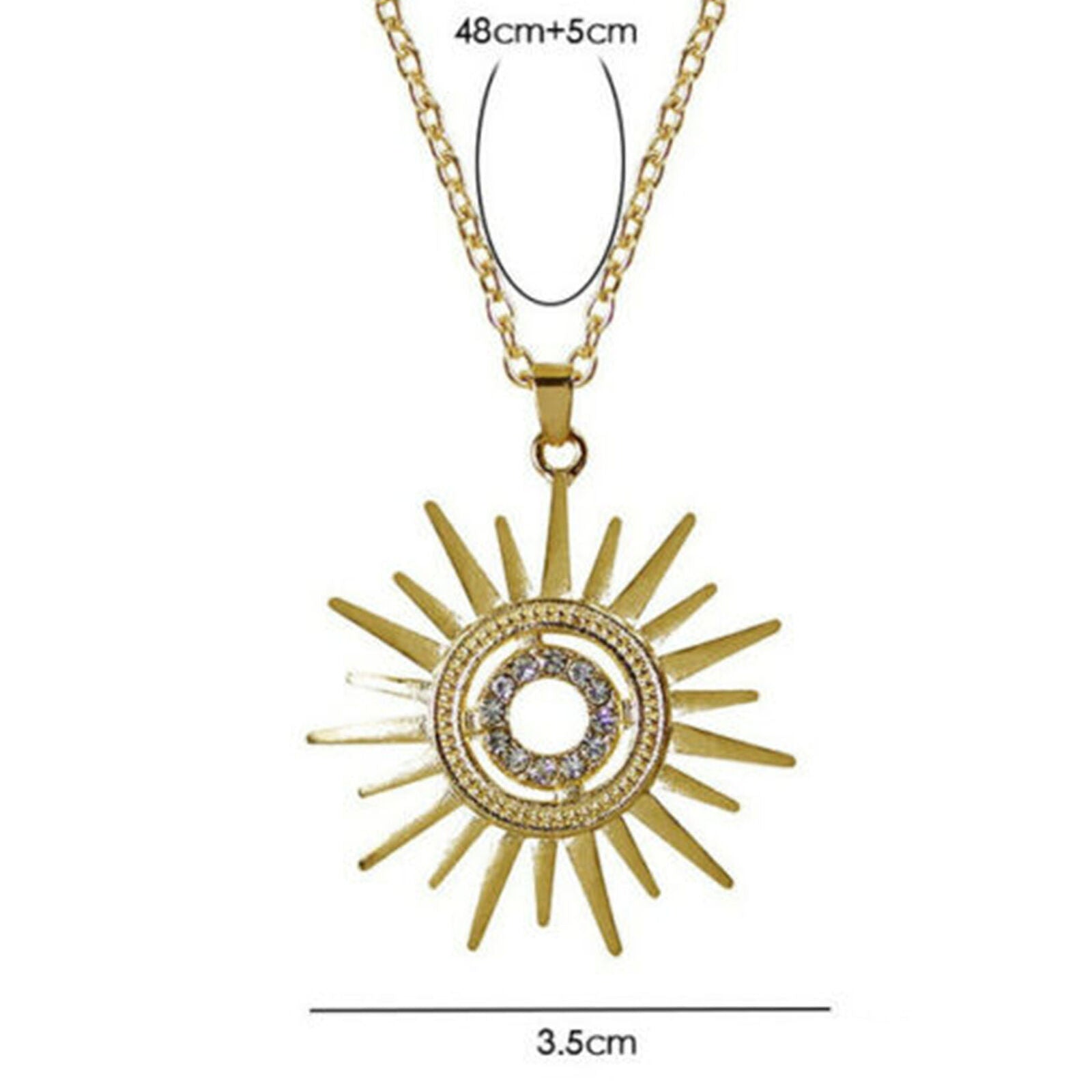 Sun Flower Charm Women Zircon Pendant Necklace Clavicle Chain Lady Jewelry Gifts