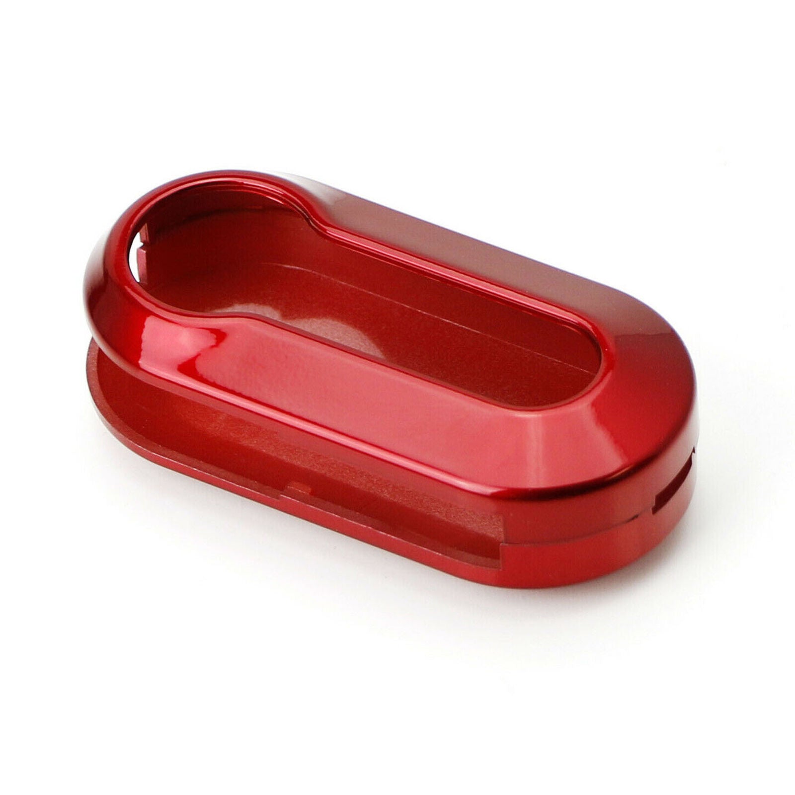 Gloss Red Key Fob Shell Cover For FIAT 500 500L 500X Abarth 3-Button Folding Key