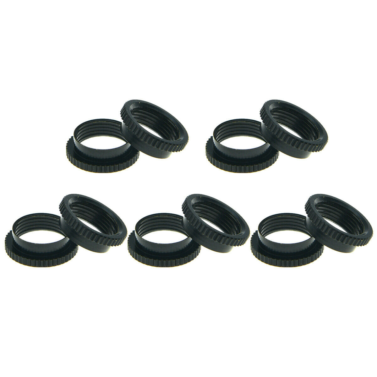 10x  Black 15/32" Fine Knurl Deep Guitar Nuts Toggle Switch Nut For Switchcraft