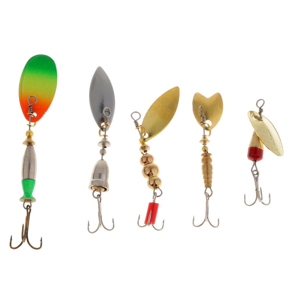 9pcs Fishing Lure Spinnerbait Spoon Lures Spinners Hard Crankbait Bass Trout