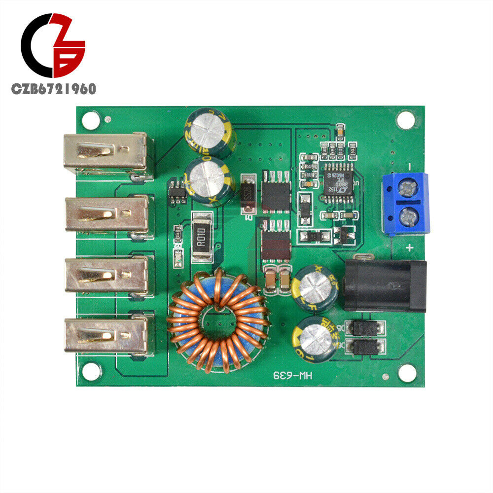 4USB DC-DC 7-60V To 5V 5A Output Buck Converter Step Down Car Power Supply