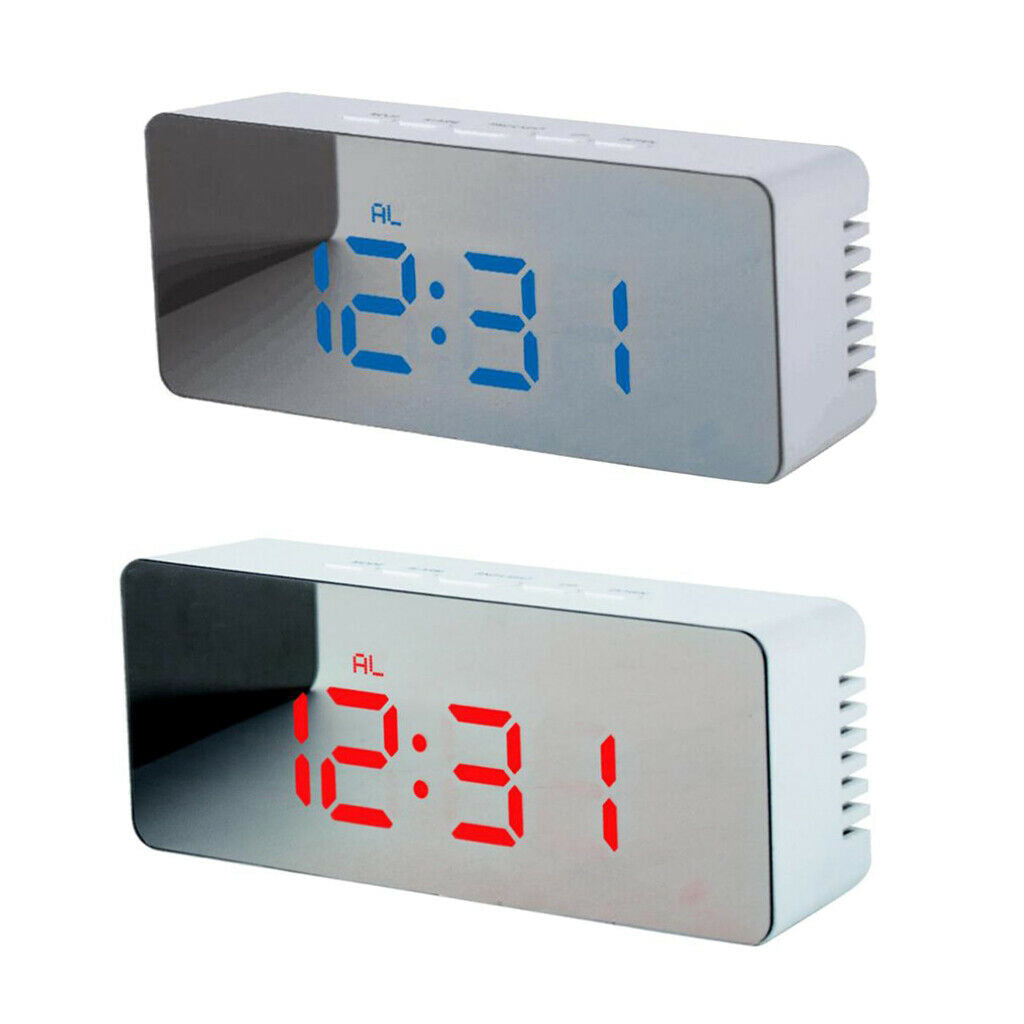 Set of 2 Digital Alarm Clock Bedside LED Temperature Display Night Mode