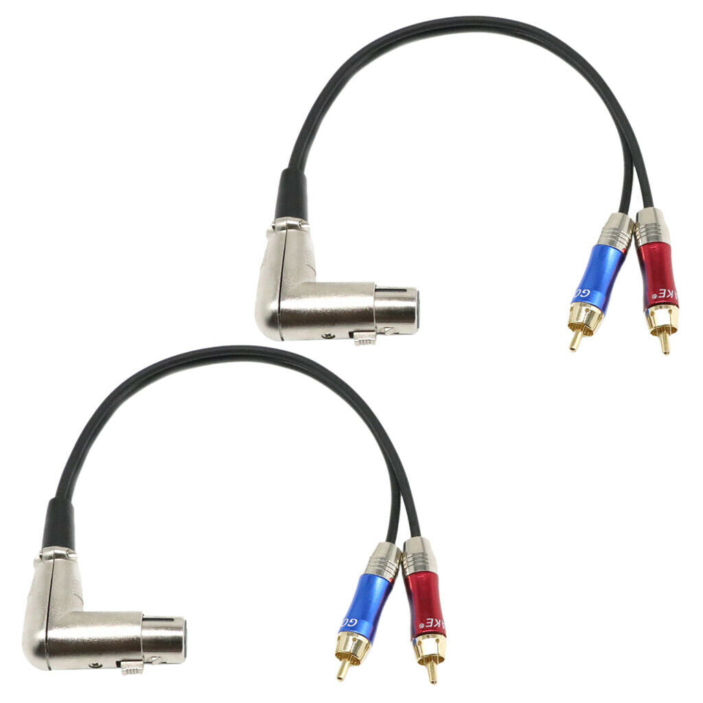 2 Pcs Female Converter XLR To RCA Male Jack Audio Cable Adapter