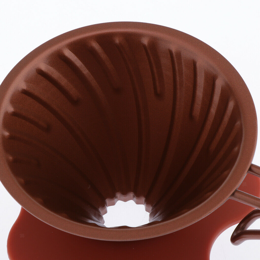 1 Pc Stainless Steel Pour Over Cone Coffee Dripper Cup Filter Holder, Golden