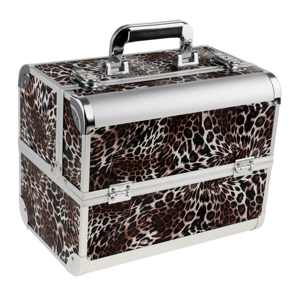 Aluminum Makeup Train Jewelry Storage Box Cosmetic Lockable Case Organizer #8