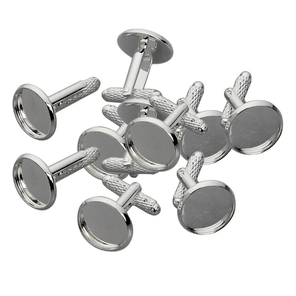 10pcs Blank Round Cuff Link Setting Base Pad Cuff Links Jewelry Findings DIY