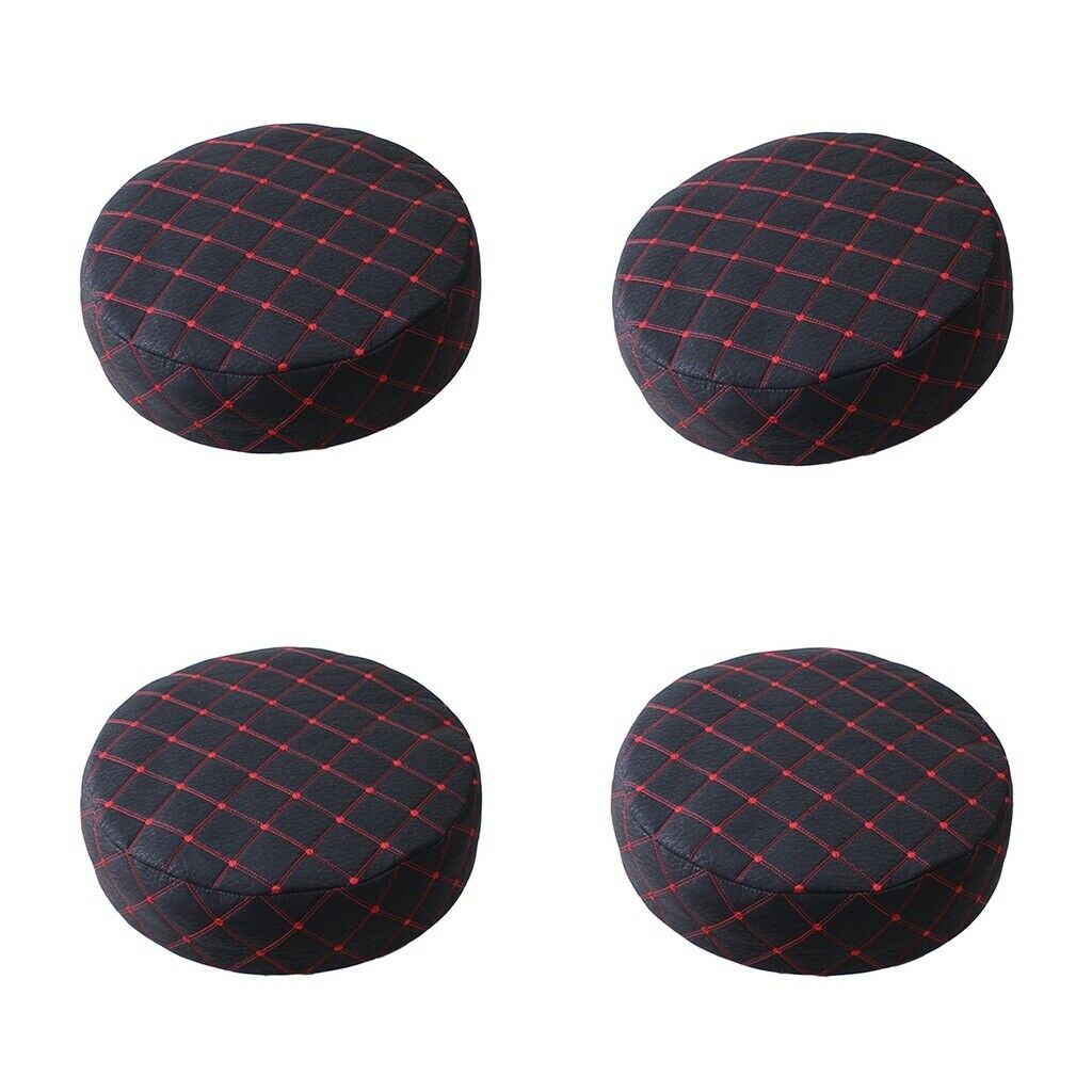 4 Pieces Bar Stool Covers Round Chair Seat Cover Protector Cushion Pad Black
