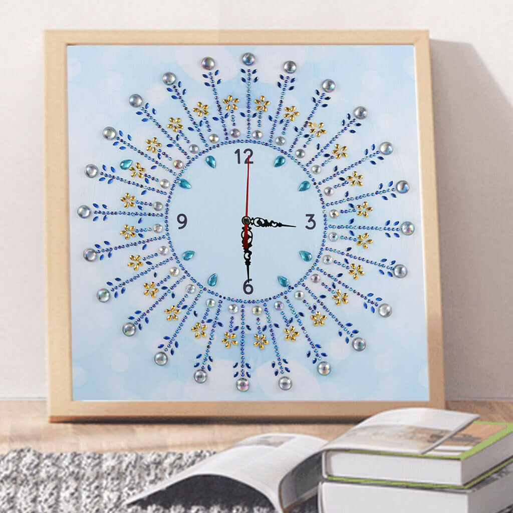 DIY Clock Special Diamond Painting Kits for Adults Cross Stitch Light Blue