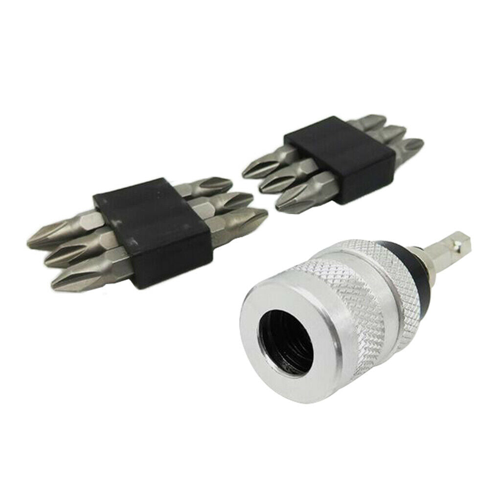 Drywall Screw Depth Setter With 12 Pieces 1/4 Shank Cross Head Screwdrivers Bits