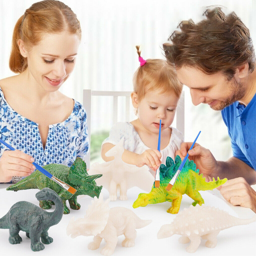 Dinosaur Painting Set with 6 Dinos & Painting Accessories, Kids Fun Paint Your
