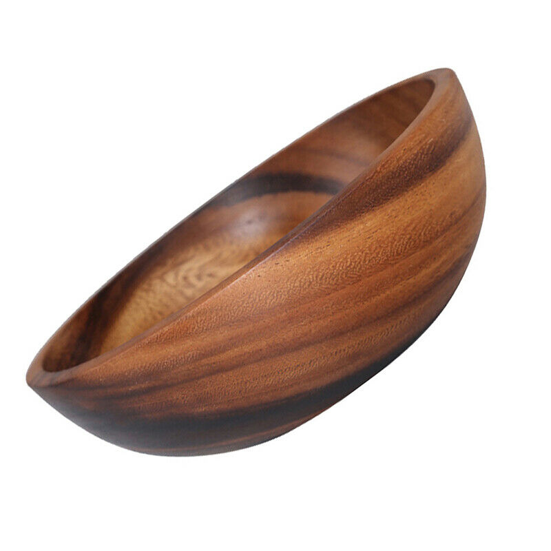 Salad Bowl Practical Durable Wooden Simple Storage Holder Kitchen Bowl Cu.l8