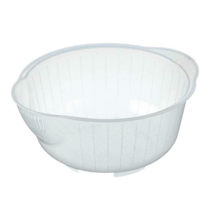 Rice Washing Bowl with Side and Bottom Drainers for Fruits and Vegetables Kitche