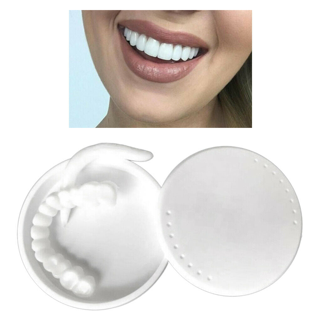 Silicone Smiling Snap Upper & Lower False Teeth Veneers Tooth Cover White