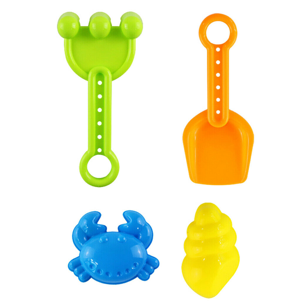 5pcs Kids Beach Toys Castle Building Playset With Water Wheel, Rake & Shovel