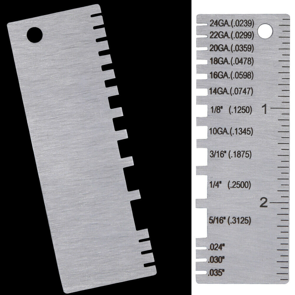 Welding Gauge Wire Round Dual 2 pcs Stainless Steel Metal Sheet Thickness Gauge
