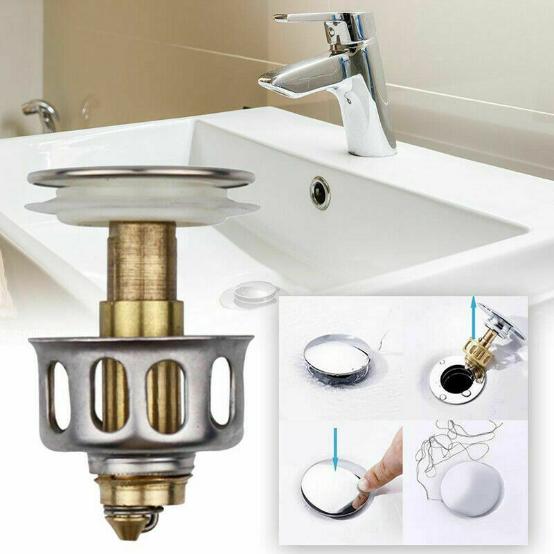 Universal Wash Basin Bounce Drain Filter Sink Drain Vanity Stopper Hair Catc SJ