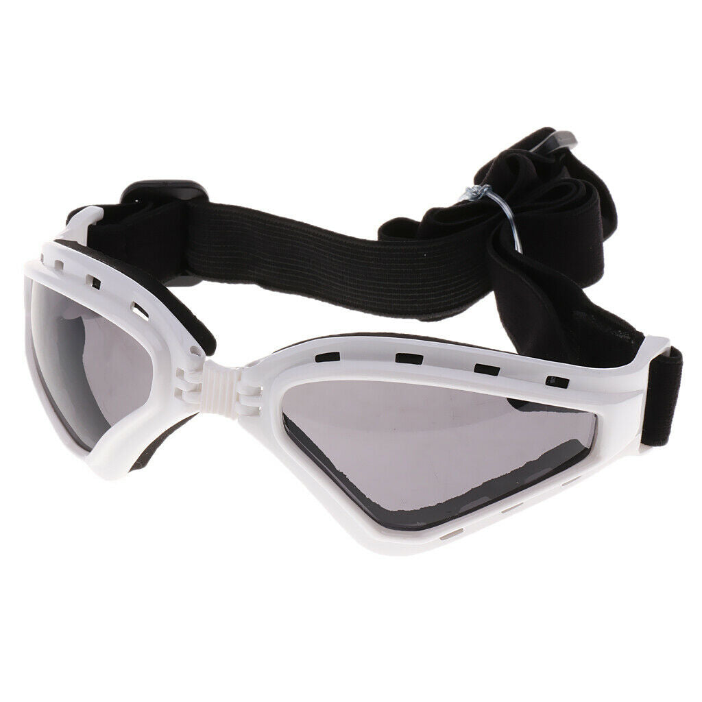 Plastic Pet Dog Puppy UV Goggles Sunglasses Eye Wear Protection White