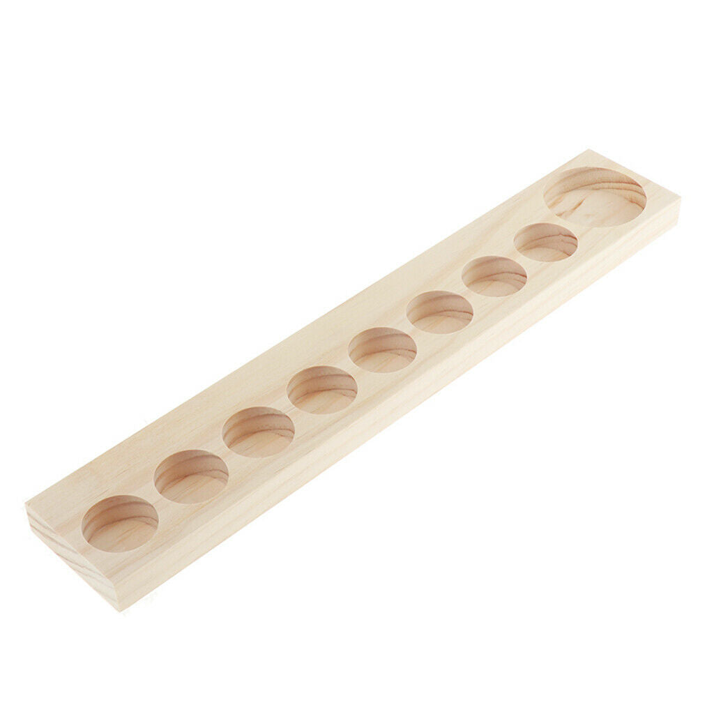 9 Slots Wooden Aroma Essential Oil Display Case Storage Rack Tray Holder Storage