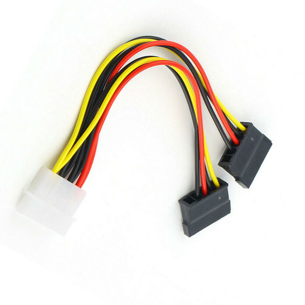 4Pin IDE Male to Dual SATA Y-Splitter Female HDD Power Adapter Cable
