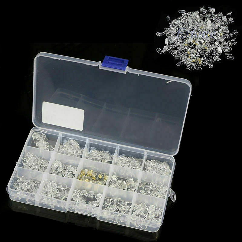 150 Pairs Silicone Screw On Push In Glasses Nose Pad Eyeglass Eyewear Repair Kit