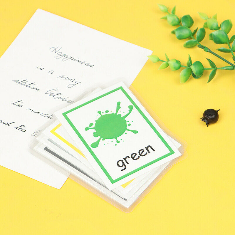 12Pcs Kids English Learning Word Cards Color Flash Card Children Color CogniFCA