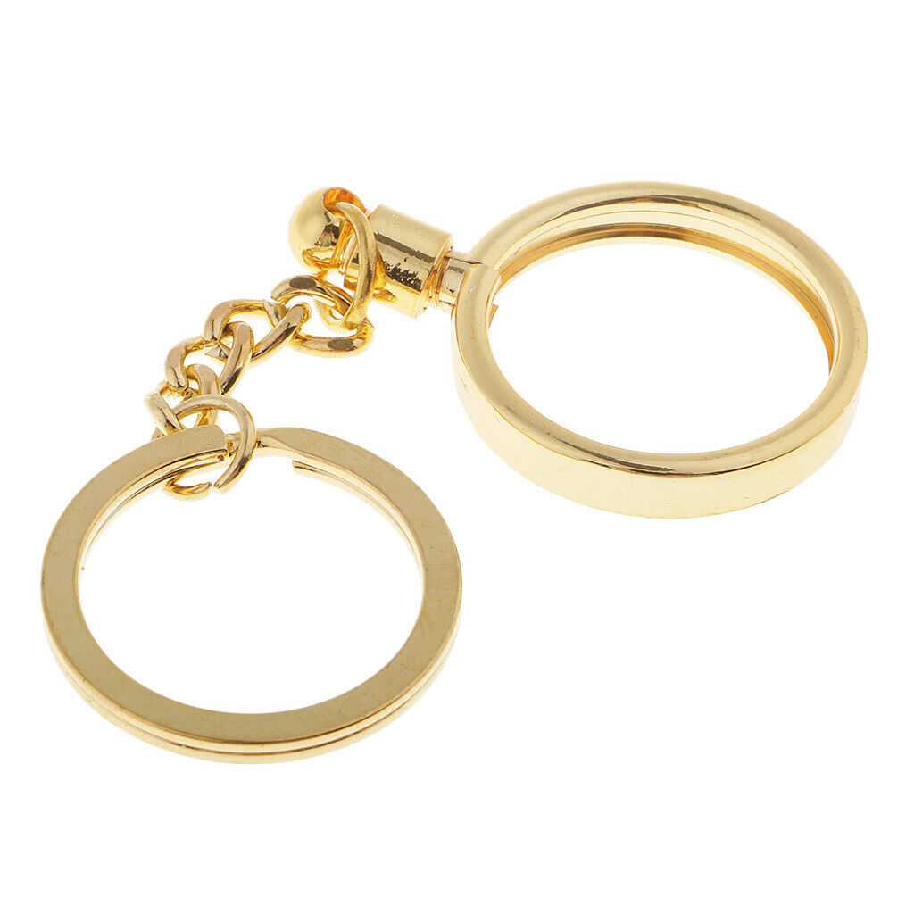 27mm Coin Holder Keychain Round Golden Plastic
