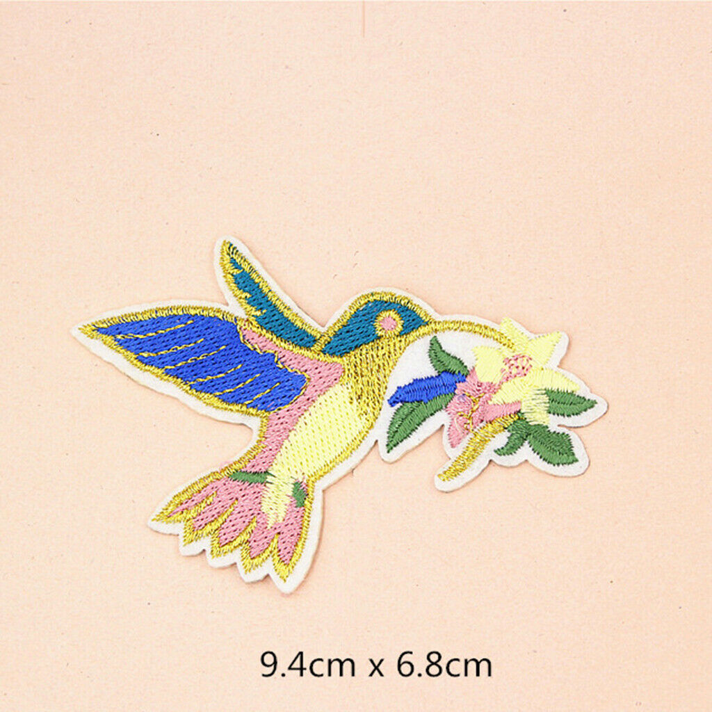 8pcs Mixed Patches Birds for Clothing Iron On Embroidered Applique DIY Decor