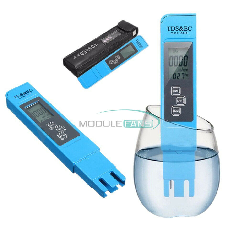 EC-1 Blue Water Quality Test Meter Digital Tool TDS & EC Temperature 0-9990 ppm