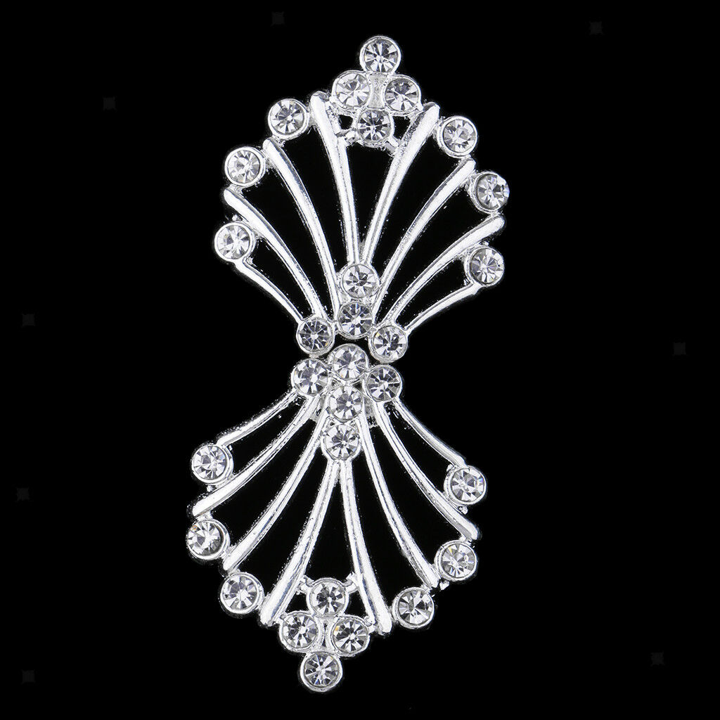 2 Pair Crystal Wedding Closure Hook & Eye Clasps Sewing Decorative Buttons