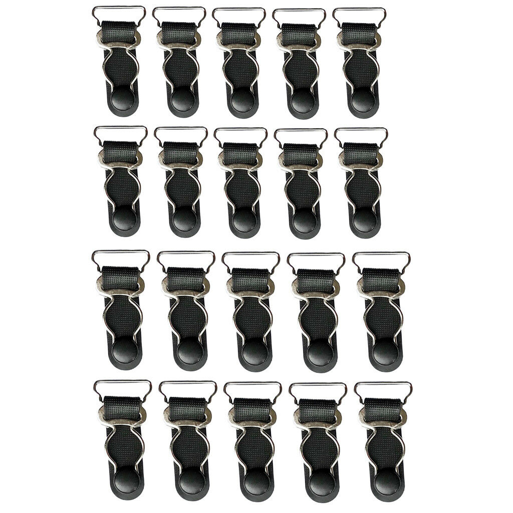 20 Black Garter Belt Straps Thigh Stockings Corset Suspenders Grips