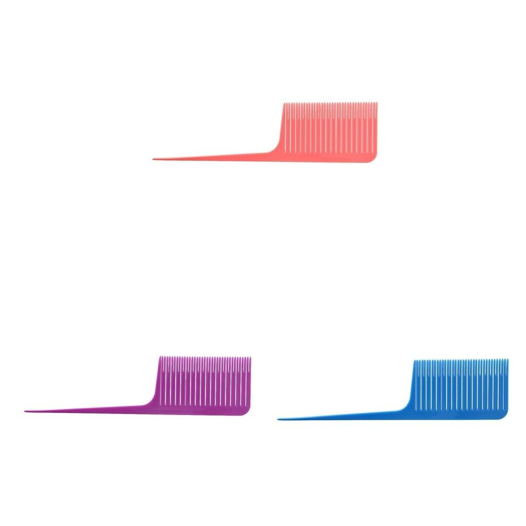 3 Pieces Plastic Sectioning Weave Highlighting Foiling Hair Comb Dyeing