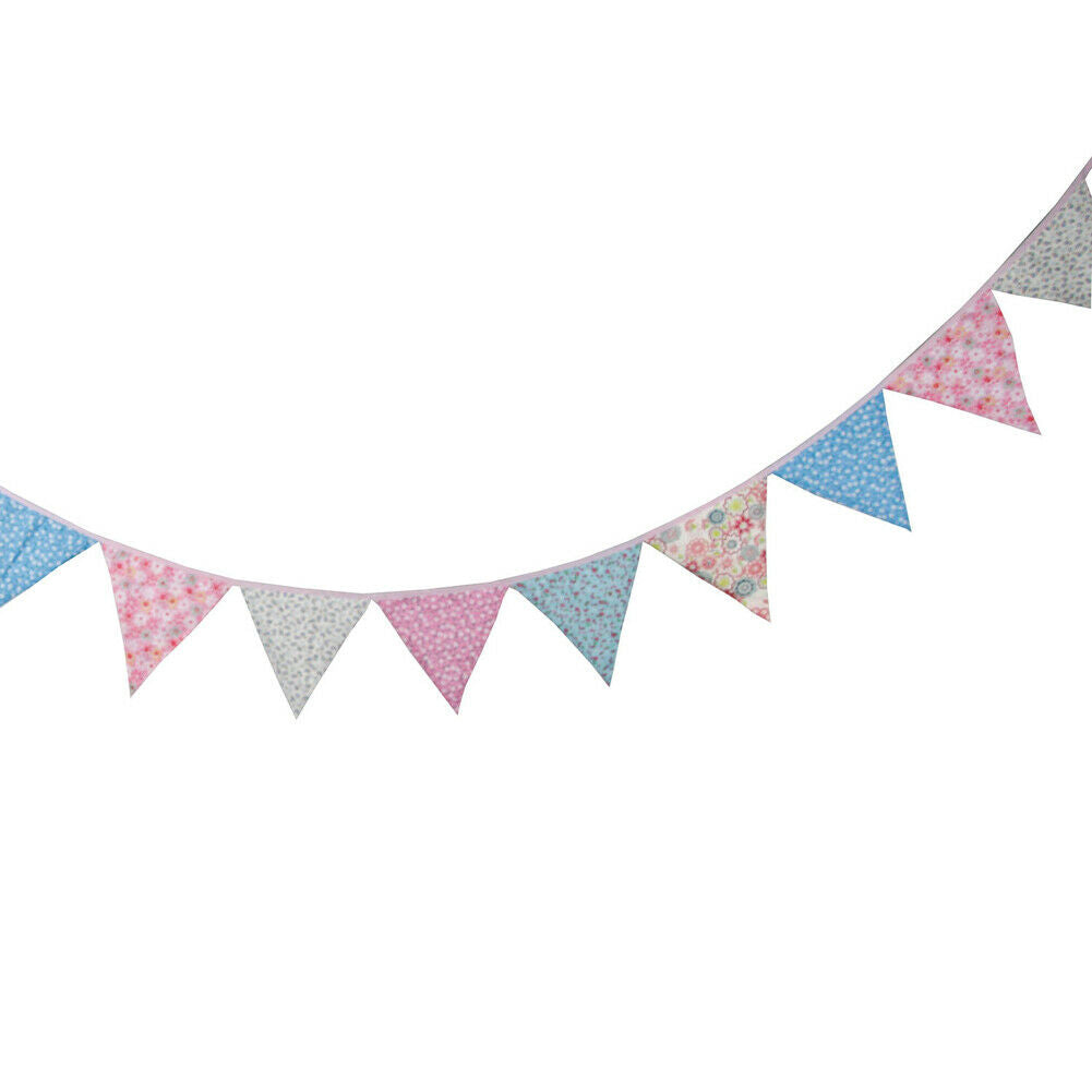 3.2m 12 Flags Powder Blue Flag Banner Pennant Wedding/Birthday Party Decor @