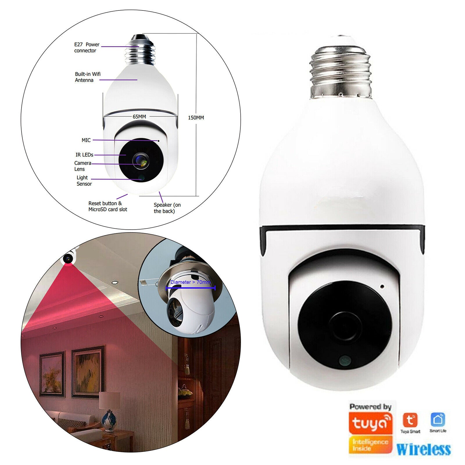 WiFi Camera IP Security Camera Wireless Baby Monitor Auto Tracking Outdoor