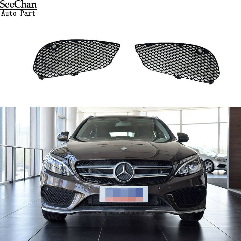 Pair Left+Right Front bumper Grille Fit For Mercedes Benz C Class C300 2015-2016