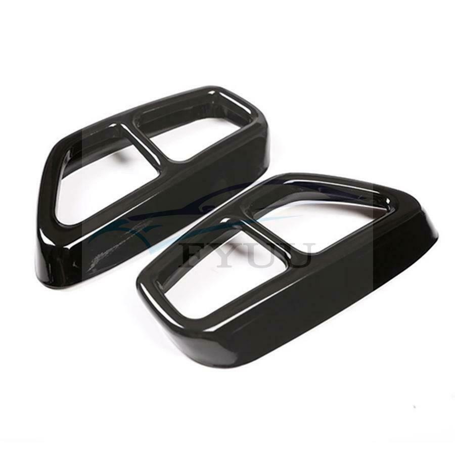 2x Rear Dual Exhaust Muffler Cover Trim  For 2017-18 BMW 5 Series G30 G31 Black