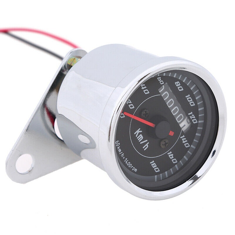 12V Aluminum Plating LED Speedometer Odometer Set Gauge Universal Motorcycle