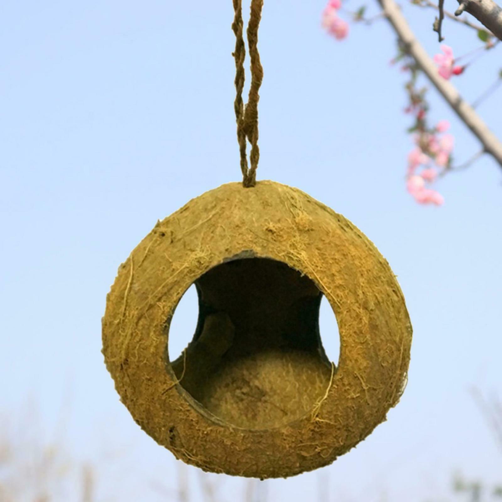 Coconut Bird Nest,  Hidden House for Parrots Cockatiel Parakeet-Small Animals