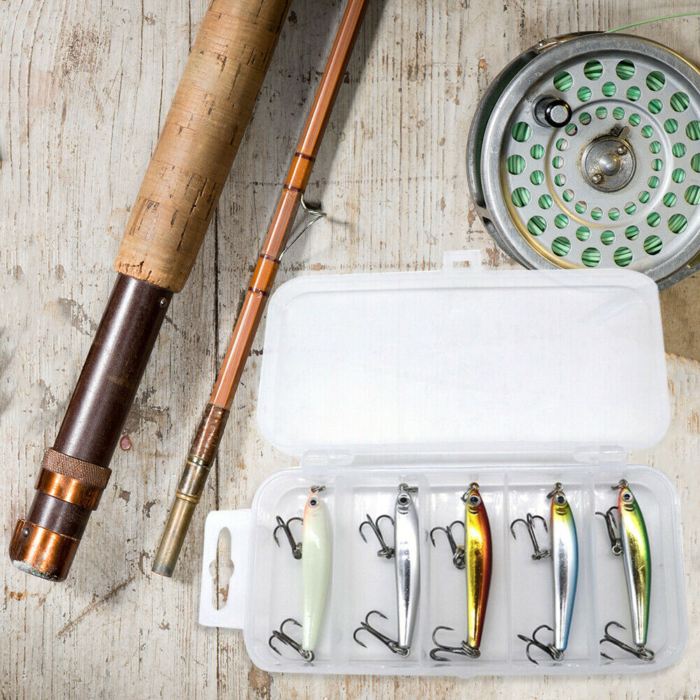 5pcs Fishing Lures 3.5g 5cm Minnow Lure Hard Bait Crankbait Wobbler Tackles @