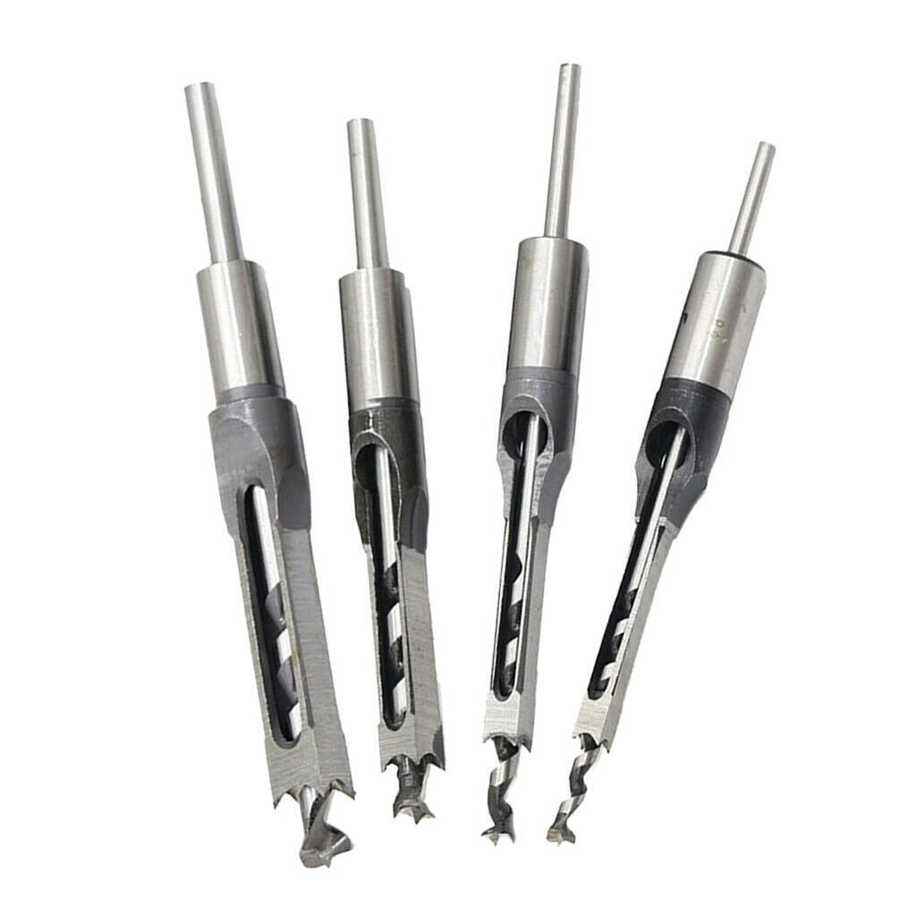 4pcs Square Drill Bits Chisel Drill Bits Woodworking DIY Engraving Tools
