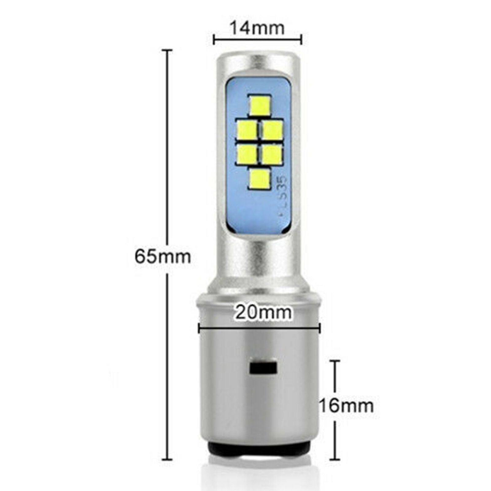 8W Scooter BA20D 12SMD LED Hi/Lo Beam Moped ATV Motorcycle Headlight Fog Bulb